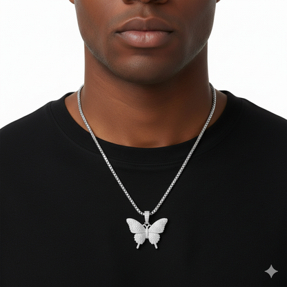 Butterfly Diamond Pendant Necklace
