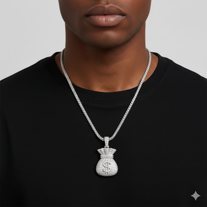 Money Bag Diamond Pendant Necklace