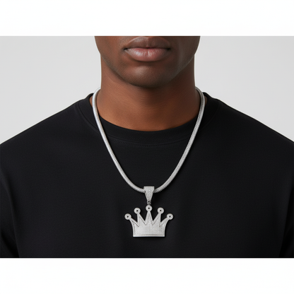 Crown Diamond Pendant Necklace