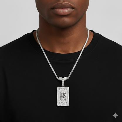 Custom Initial Tag Diamond Pendant Necklace