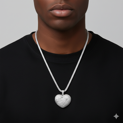 Leaf Heart Diamond Pendant Necklace