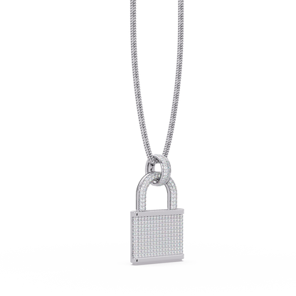 Diamond Lock Pendant Necklace
