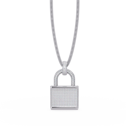 Diamond Lock Pendant Necklace