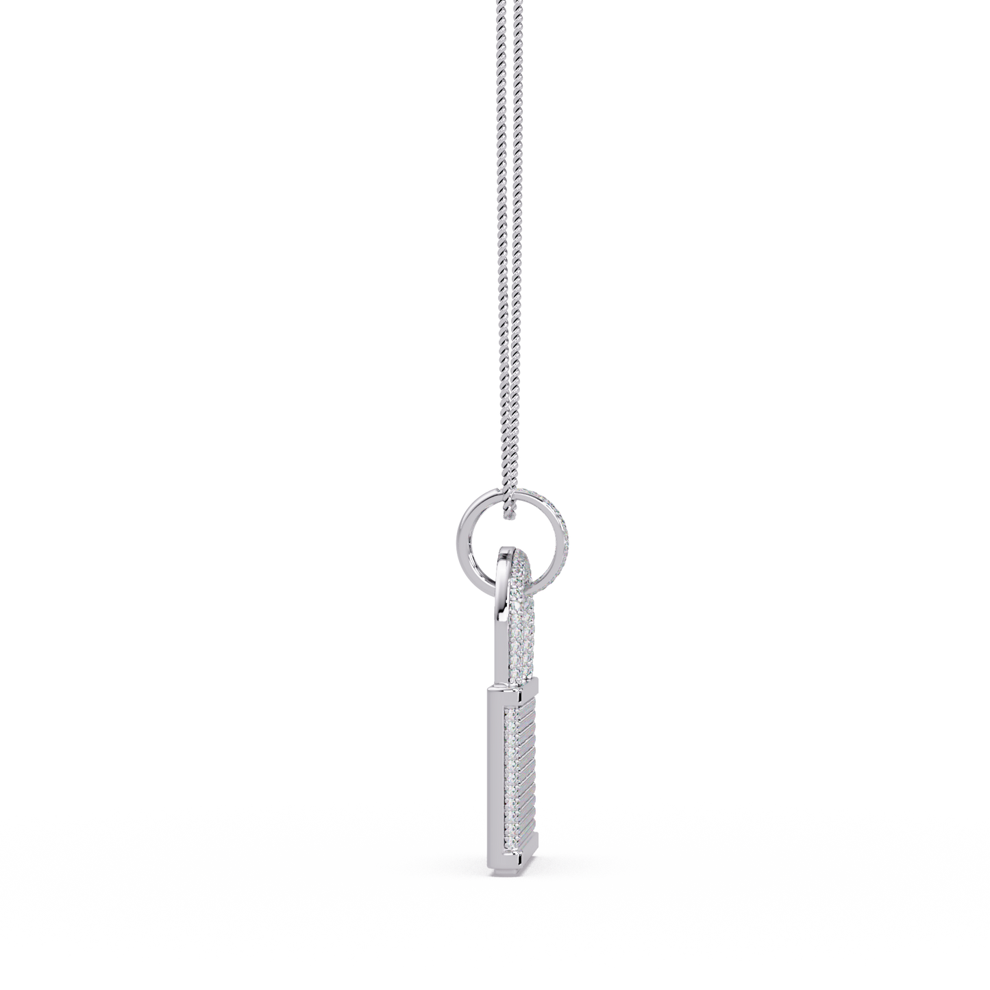 2.05 ct Diamond Lock Pendant Necklace – 14K Solid Gold |
