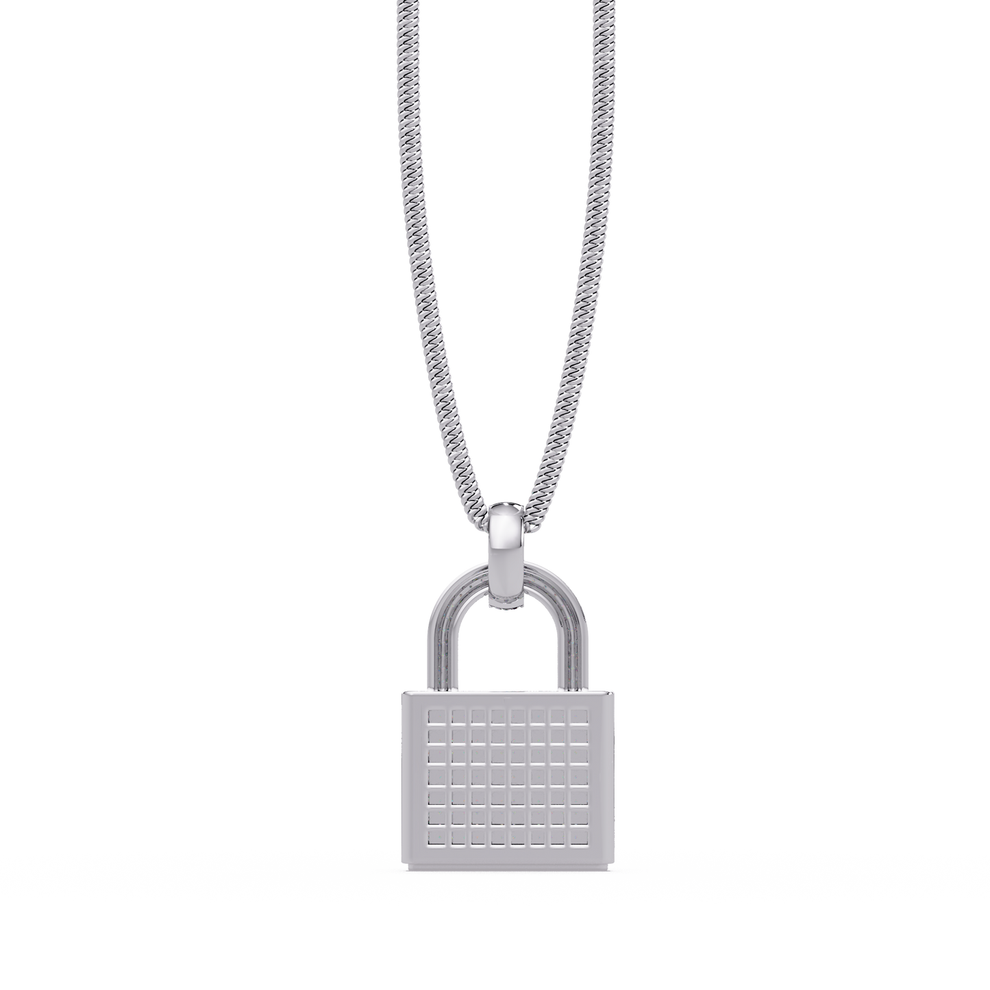 2.05 ct Diamond Lock Pendant Necklace – 14K Solid Gold |