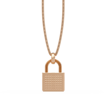 Diamond Lock Pendant Necklace