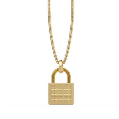 Diamond Lock Pendant Necklace