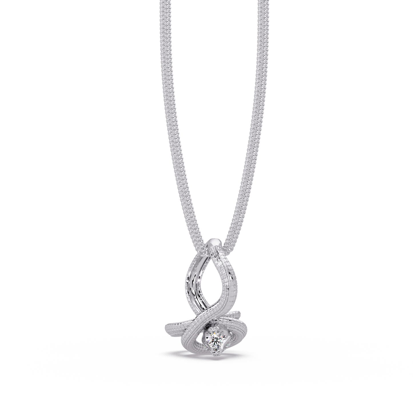 0.27 ct Lunéa Paris Ribbon Teardrop Diamond Pendant Necklace