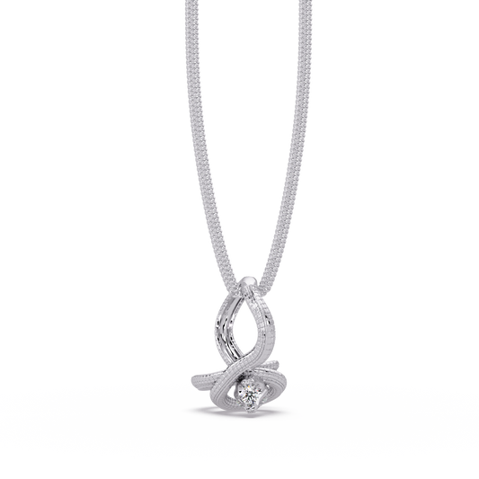 0.27 ct Lunéa Paris Ribbon Teardrop Diamond Pendant Necklace