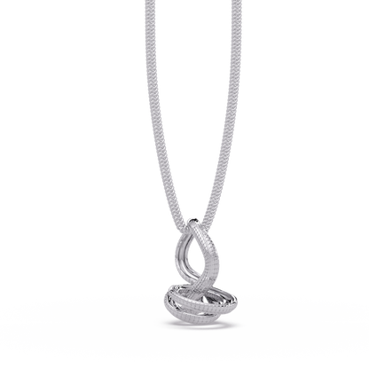 Ribbon Teardrop Diamond Pendant Necklace