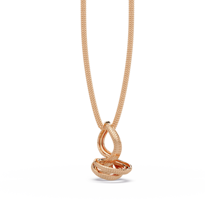 Ribbon Teardrop Diamond Pendant Necklace