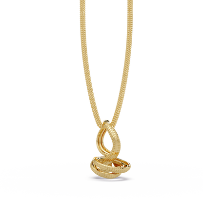 Ribbon Teardrop Diamond Pendant Necklace