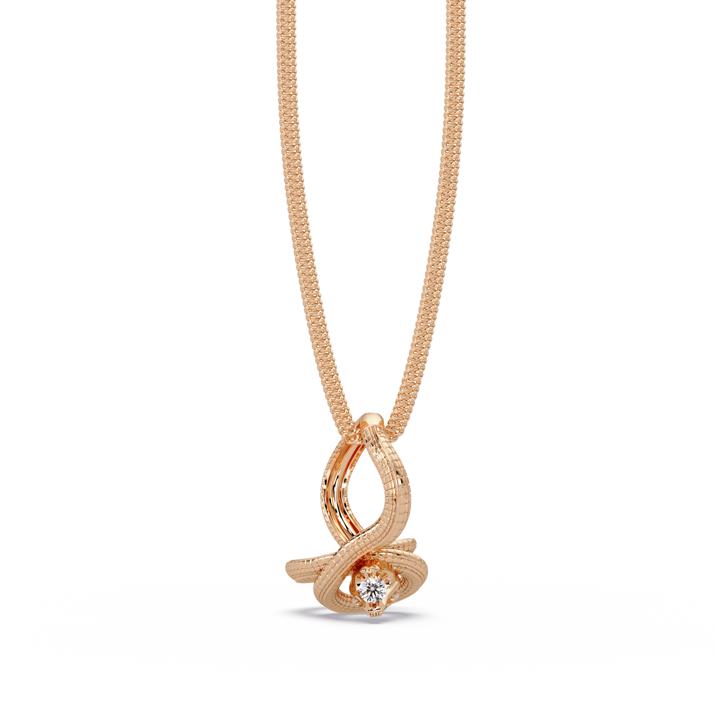 0.27 ct Lunéa Paris Ribbon Teardrop Diamond Pendant Necklace