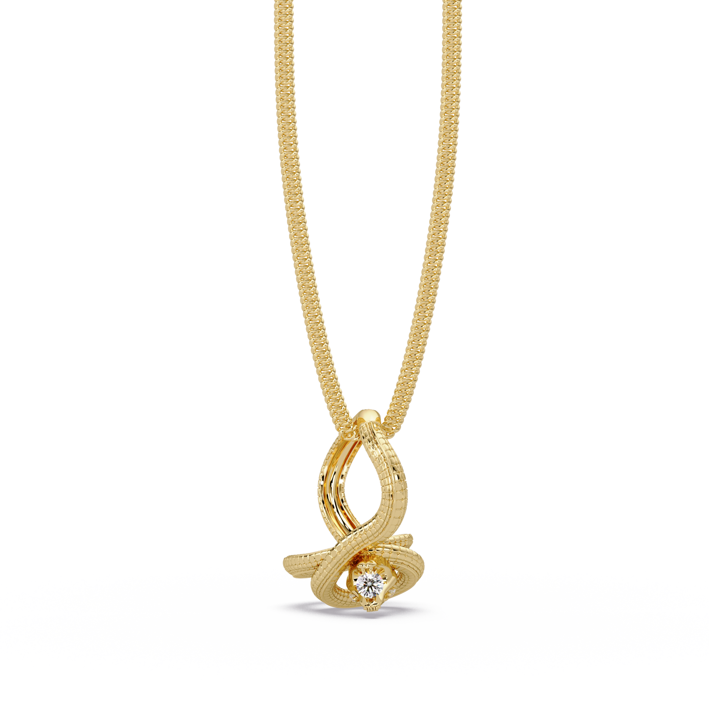 0.27 ct Lunéa Paris Ribbon Teardrop Diamond Pendant Necklace