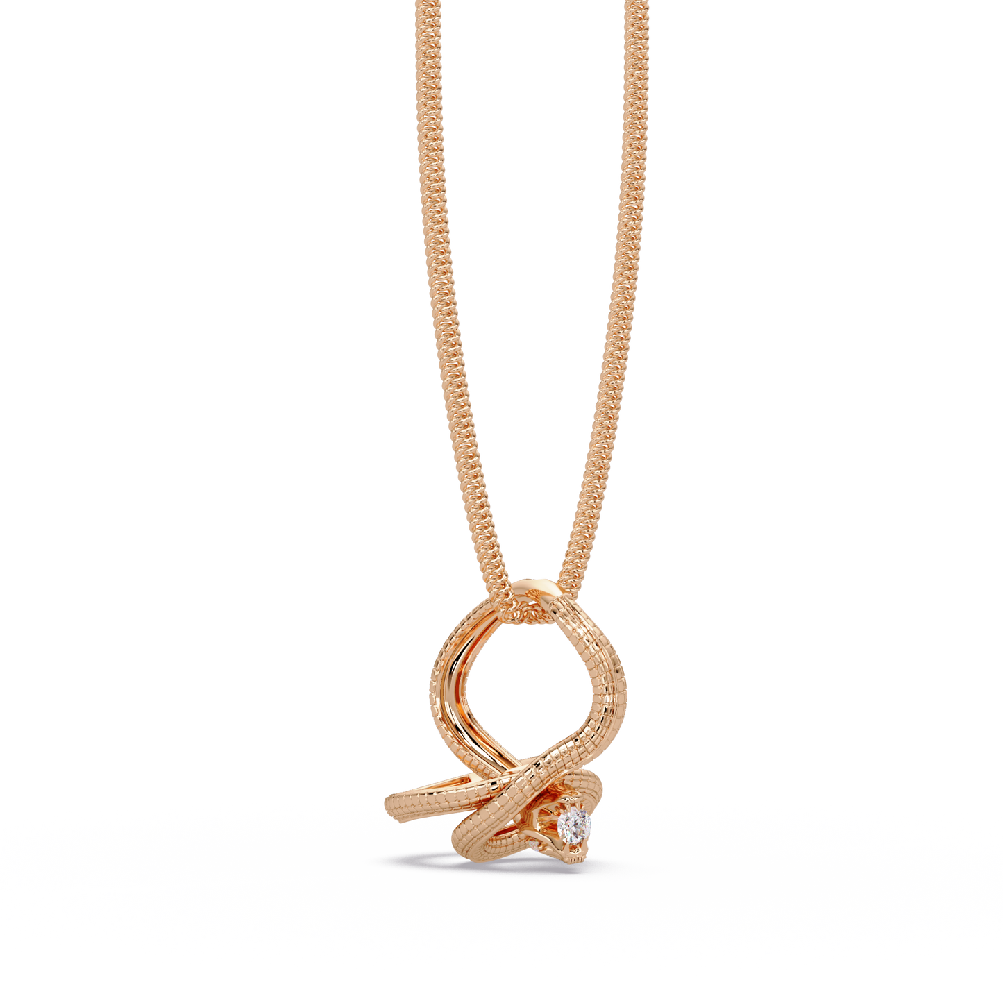0.27 ct Lunéa Paris Ribbon Teardrop Diamond Pendant Necklace