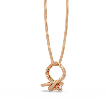 Ribbon Teardrop Diamond Pendant Necklace