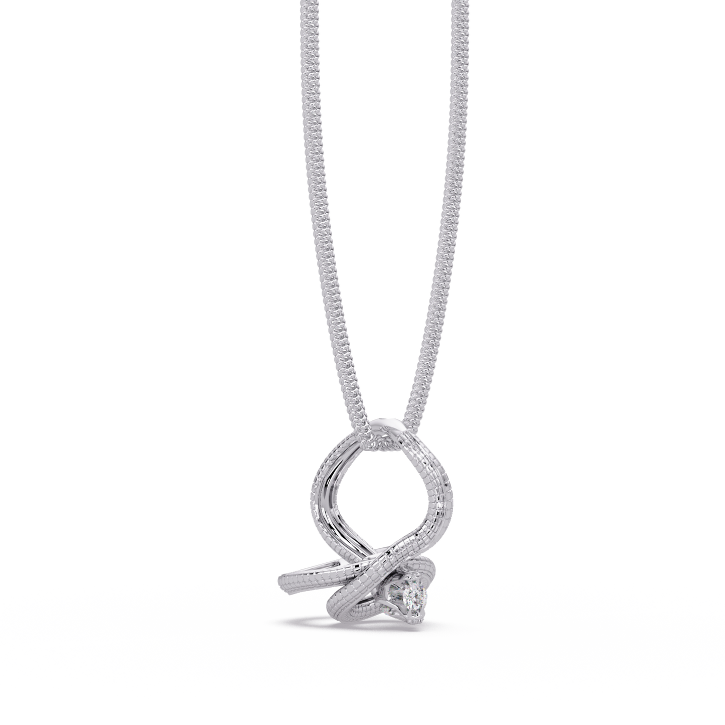 0.27 ct Lunéa Paris Ribbon Teardrop Diamond Pendant Necklace