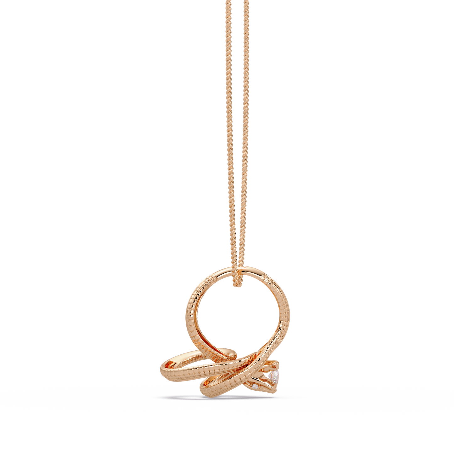 0.27 ct Lunéa Paris Ribbon Teardrop Diamond Pendant Necklace