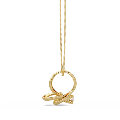 Ribbon Teardrop Diamond Pendant Necklace