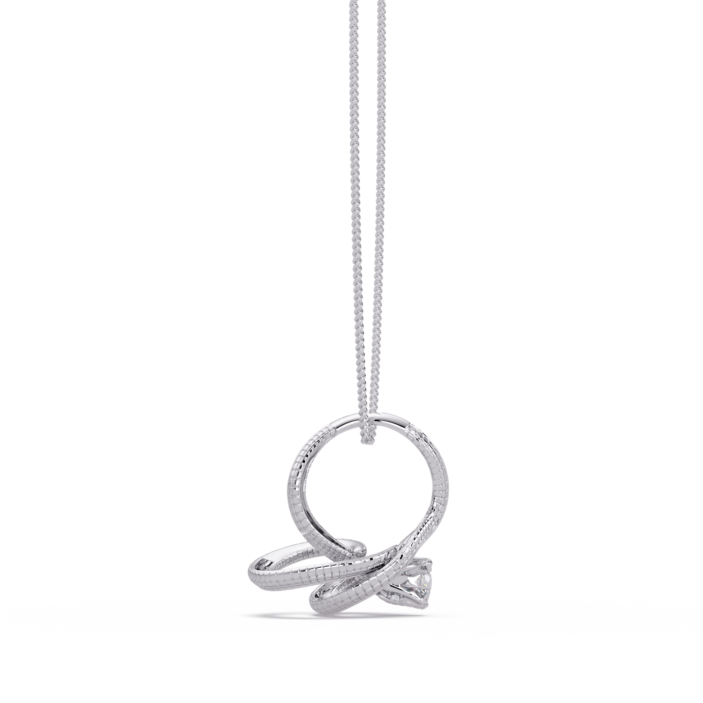 0.27 ct Lunéa Paris Ribbon Teardrop Diamond Pendant Necklace