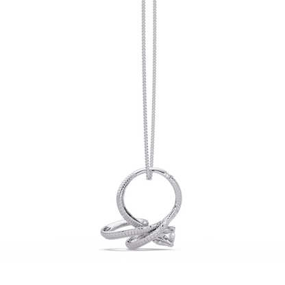 Ribbon Teardrop Diamond Pendant Necklace