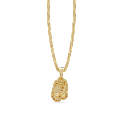 Praying Hands Diamond Pendant Necklace