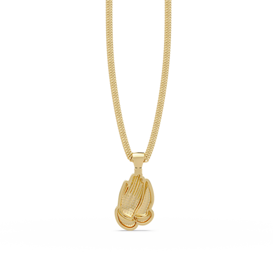 Praying Hands Diamond Pendant Necklace