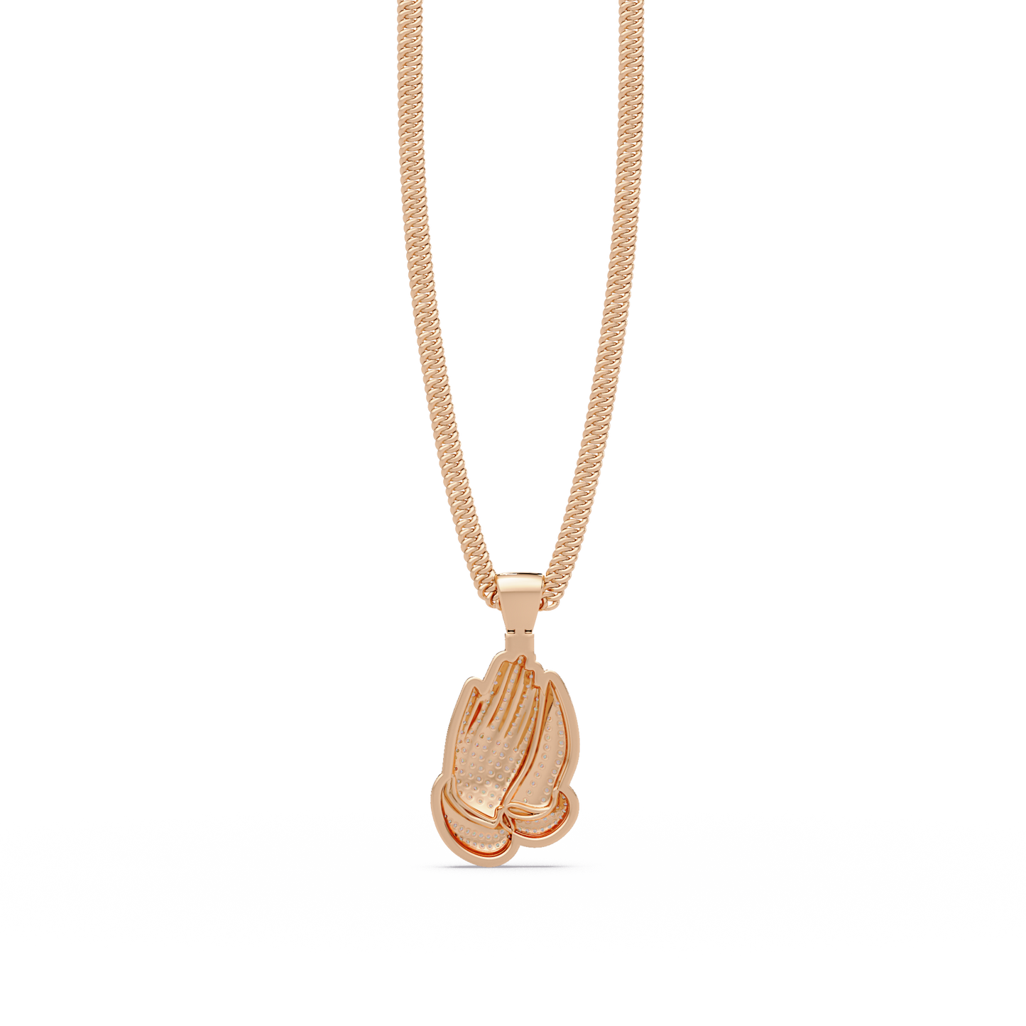 0.35 ct Praying Hands Diamond Pendant Necklace | 14K Gold |