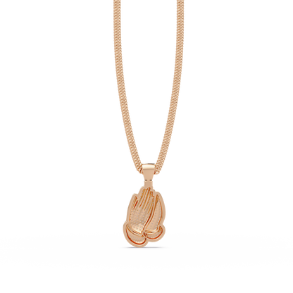 Praying Hands Diamond Pendant Necklace