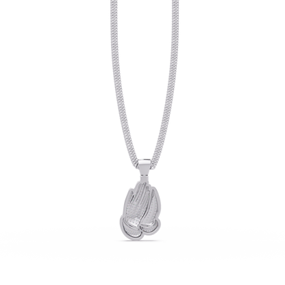 Praying Hands Diamond Pendant Necklace