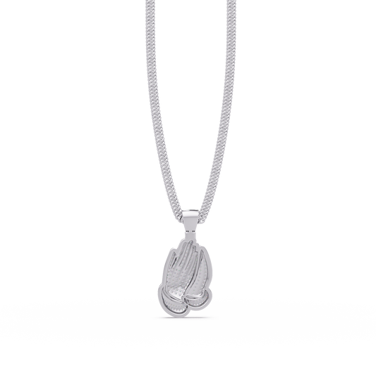 0.35 ct Praying Hands Diamond Pendant Necklace | 14K Gold |