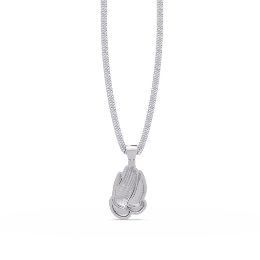 Praying Hands Diamond Pendant Necklace
