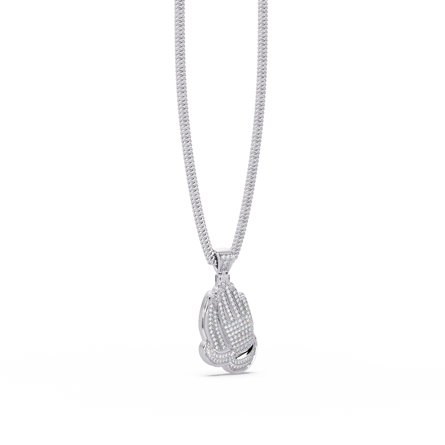 0.35 ct Praying Hands Diamond Pendant Necklace | 14K Gold |
