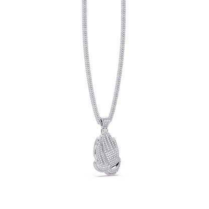 Praying Hands Diamond Pendant Necklace
