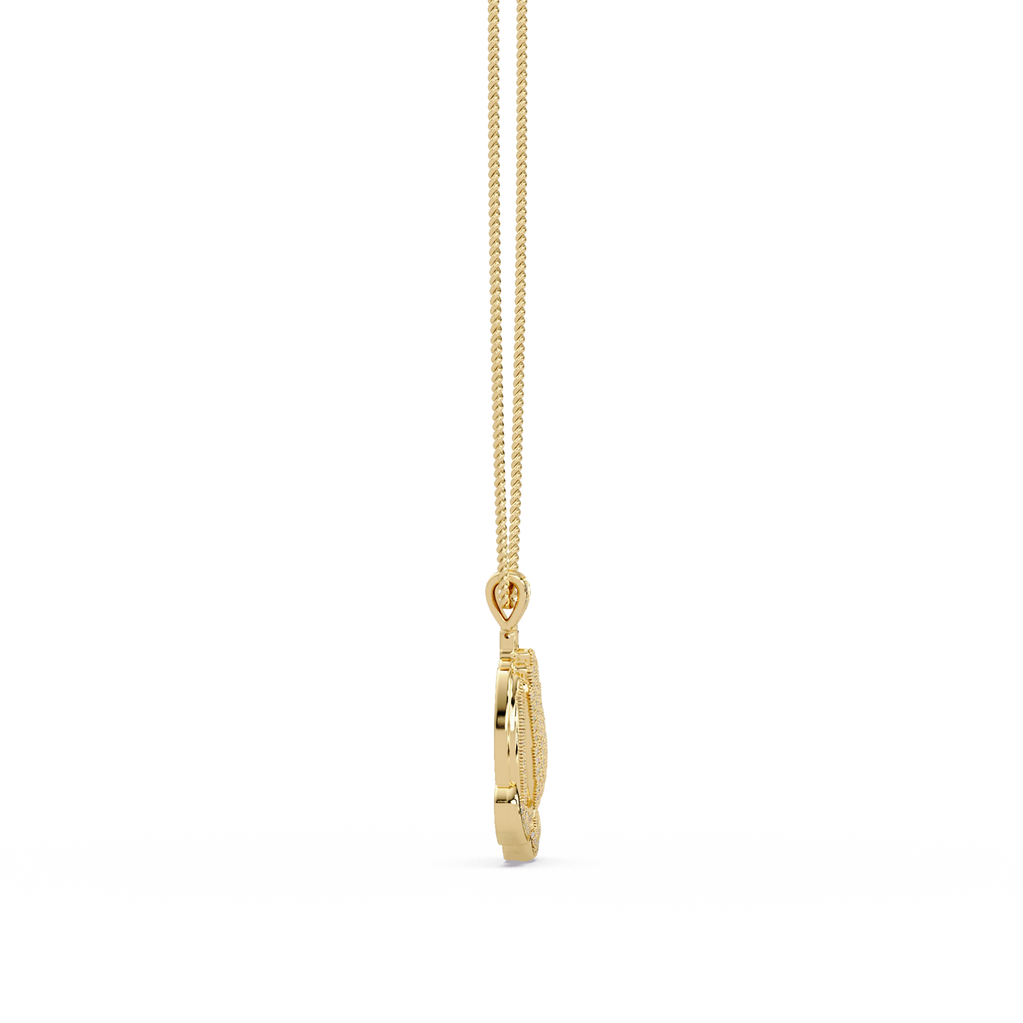 0.35 ct Praying Hands Diamond Pendant Necklace | 14K Gold |