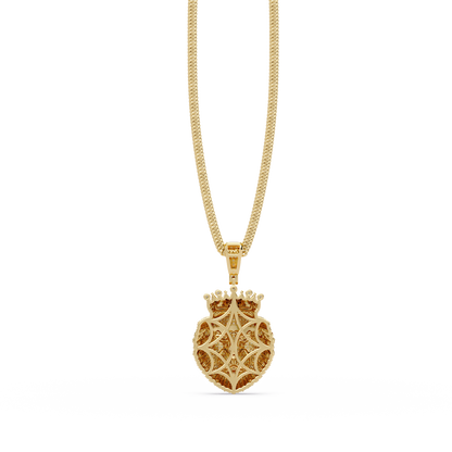 Crowned Lion Diamond Pendant Necklace