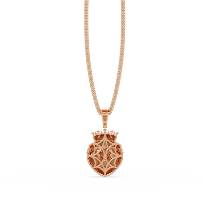 Crowned Lion Diamond Pendant Necklace