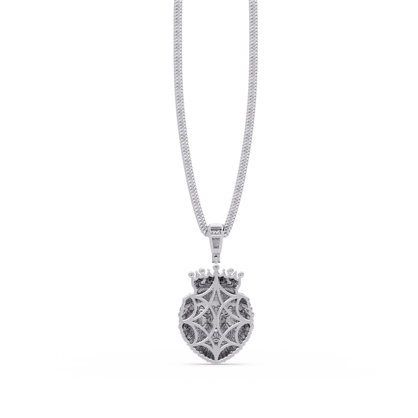 1.36 ct Crowned Lion Diamond Pendant Necklace | 14K Gold |