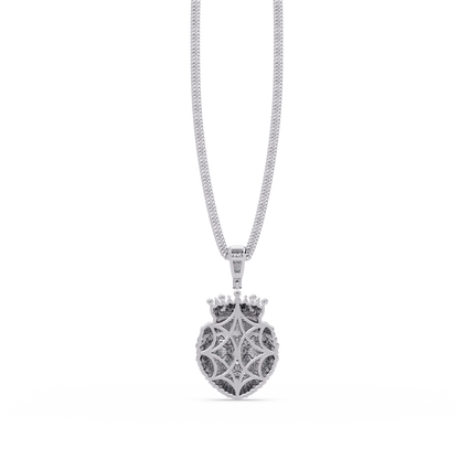 Crowned Lion Diamond Pendant Necklace