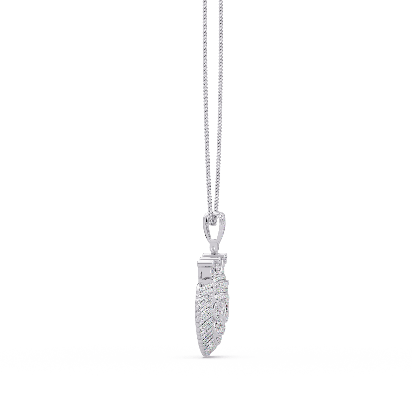 1.36 ct Crowned Lion Diamond Pendant Necklace | 14K Gold |