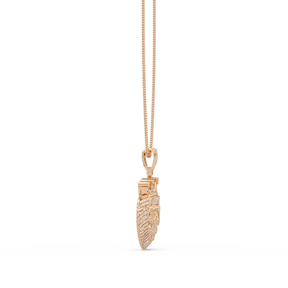 Crowned Lion Diamond Pendant Necklace