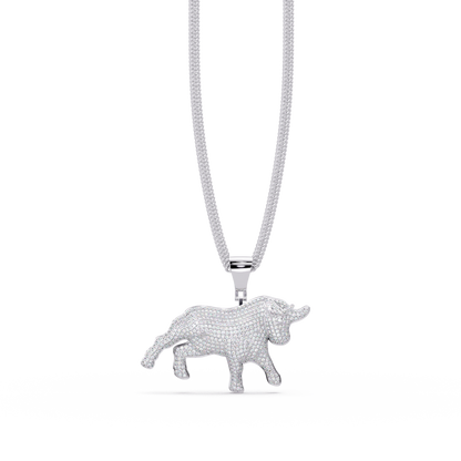 Bull Diamond Pendant Necklace