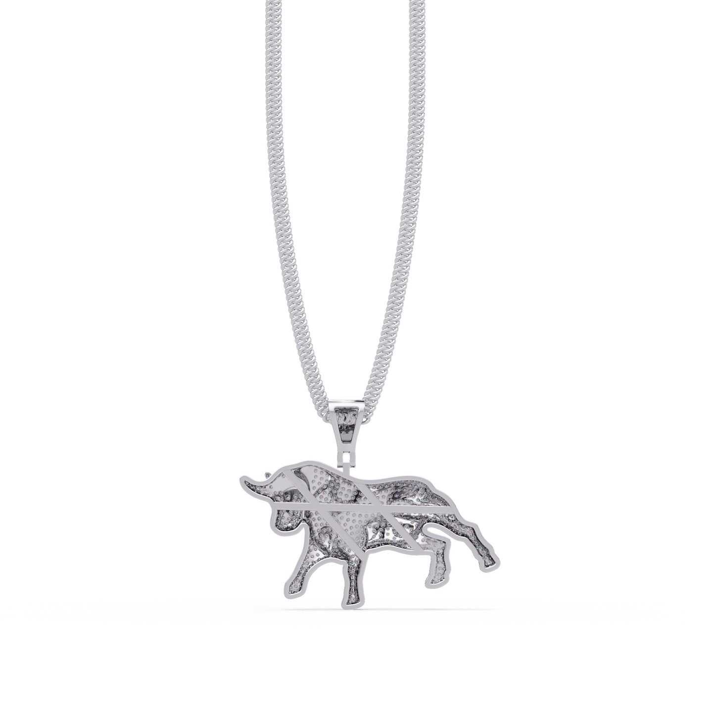 1.94 ct Bull Diamond Pendant Necklace | 14K Gold |
