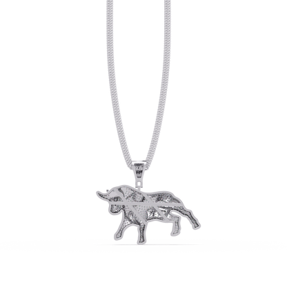 Bull Diamond Pendant Necklace