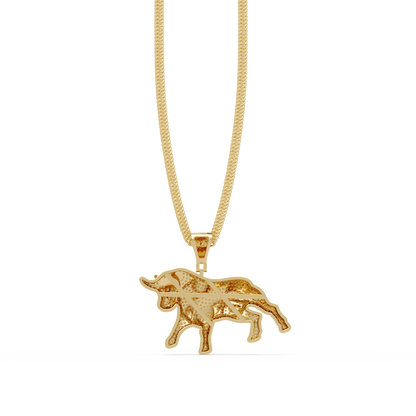 Bull Diamond Pendant Necklace