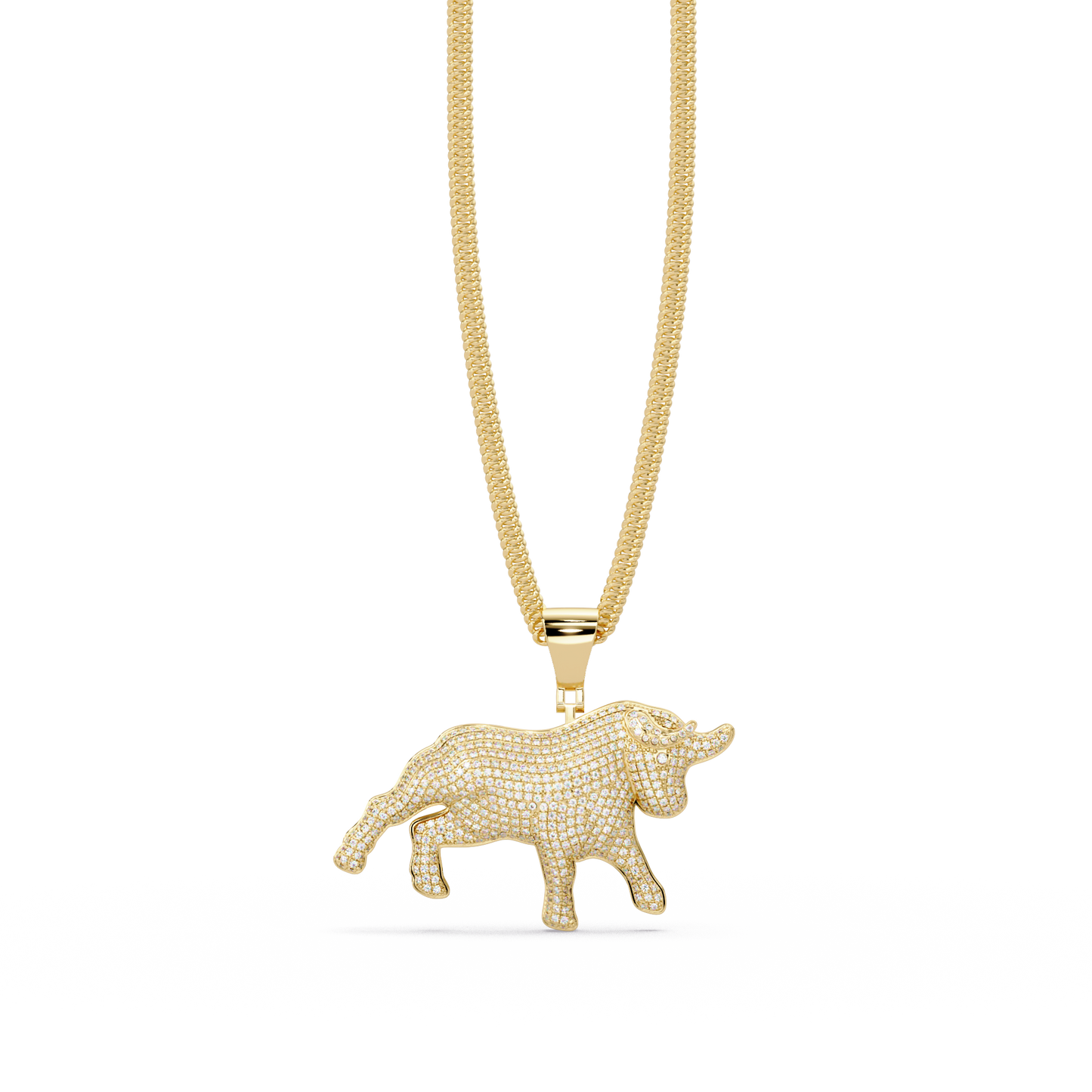 1.94 ct Bull Diamond Pendant Necklace | 14K Gold |