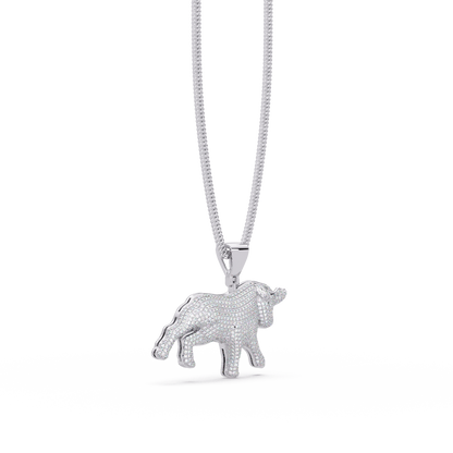 Bull Diamond Pendant Necklace