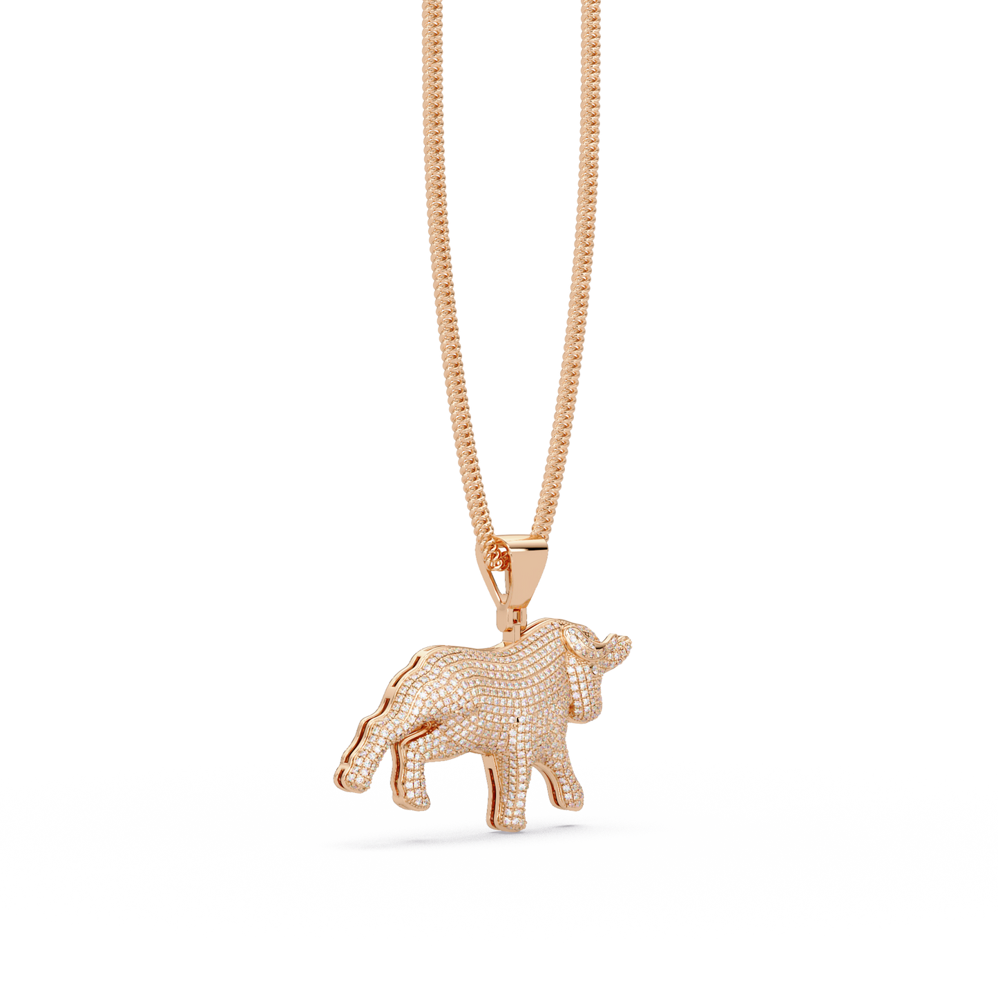 1.94 ct Bull Diamond Pendant Necklace | 14K Gold |