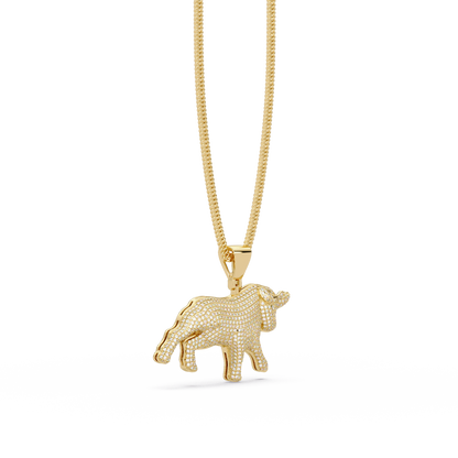 Bull Diamond Pendant Necklace