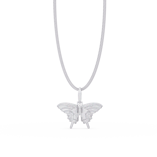 1.93 ct Butterfly Diamond Pendant Necklace | 14K Gold |